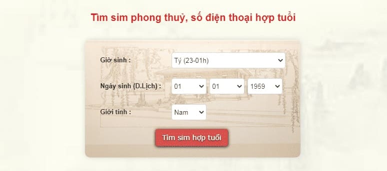tim sim hop tuoi